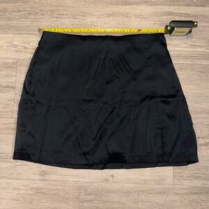 Medium Satin Medium Miniskirt with Slit